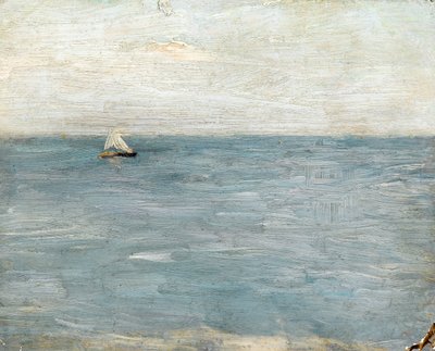 Seascape with sailing boat by Albert de Belleroche